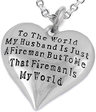My Firefighter Is My World, Wife Adjustable Necklace, Hypoallergenic, Safe-Nickel, Lead, Cadmium Free