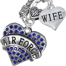 Air Force Wife Heart Necklace, Hypoallergenic, Will NOT Irritate Anyone with Sensitive Skin. Safe- Nickel, Lead and Cadmium Free