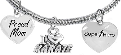 Martial Arts, Kickboxing Jewelry, Karate Jewelry, Super Hero, Proud Mom,