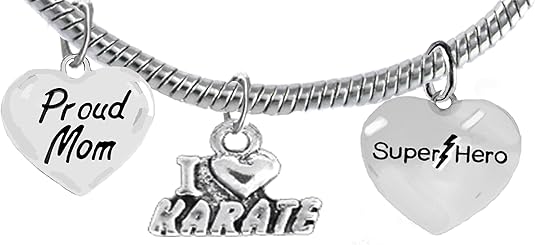 Martial Arts, Kickboxing Jewelry, Karate Jewelry, Super Hero, Proud Mom,