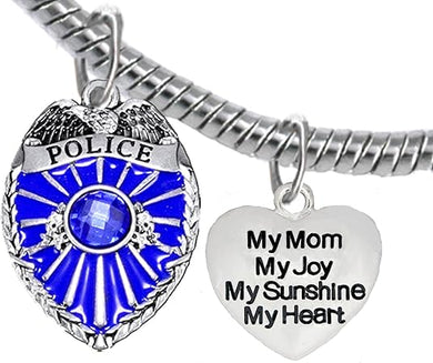 Policeman's, My Mom, My Joy, My Sunshine, My Heart, Hypoallergenic, Safe-Nickel Free, No Poisonous Lead Or Cadmium.