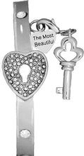 The Most Beautiful, "The Key To My Heart Cuff Crystal, "It Really Locks!" Hypoallergenic, Safe-Nickel, Lead, Free