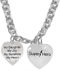 My Daughter, My Joy, My Sunshine, My Heart, Softball, SUPER HERO, She is, Special, Sterling Silver, Solid .925 Sterling, Not Plated Or Coated,18 Inch Necklace.Charm,Nickel,Lead Free.Fast