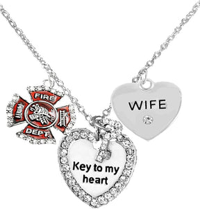 Firefighter's Wife Necklace, Hypoallergenic, Safe-Nickel, Lead, Cadmium Free