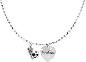 Soccer, Super Hero, " Soccer Player Jewelry" Adjustable Necklace Hypoallergenic, Safe-Nickel, Lead Free