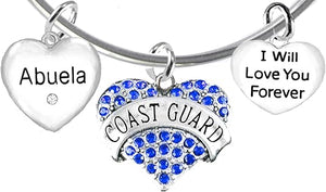 Coast Guard Abuela, I Will Love You Forever, Hypoallergenic, Safe-Nickel Free, No Poisonous Lead Or Cadmium