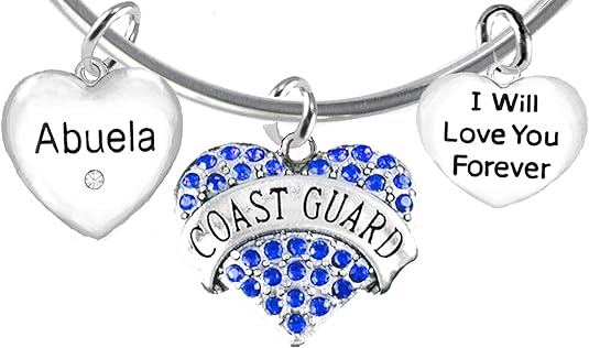 Coast Guard Abuela, I Will Love You Forever, Hypoallergenic, Safe-Nickel Free, No Poisonous Lead Or Cadmium