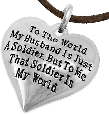 Army Wife, My Husband is My World, Hypoallergenic, Safe-Nickel, Lead, Cadmium Free
