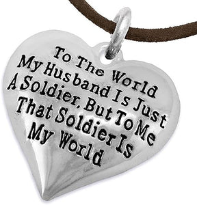 Army Wife, My Husband is My World, Hypoallergenic, Safe-Nickel, Lead, Cadmium Free