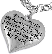 Marine Wife, My Husband is My World, Necklace, Hypoallergenic, Safe- Nickel, Lead and Cadmium Free
