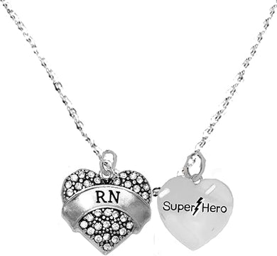 RN Nurse, Super Hero Sterling Silver, Solid .925 Sterling, Not Plated Or Coated, 18 Inch Necklace, Charm, Nickel, Lead, Cadmium Free. Fast and