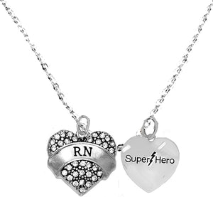 RN Nurse, Super Hero Sterling Silver, Solid .925 Sterling, Not Plated Or Coated, 18 Inch Necklace, Charm, Nickel, Lead, Cadmium Free. Fast and