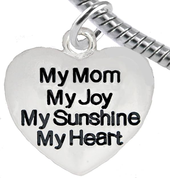 Message Jewelry, My Mom, My Joy, My Sunshine, My Heart, Bracelet, Hypoallergenic, Safe-Nickel, Lead, Free