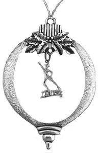 Dancer, Silvertone Ornament, What A Wonderful Gift For Yourself, Or Someone Special,Looks Great On The Tree, Comes Gift Ready In A Black Velvet Bag, Made In The USA