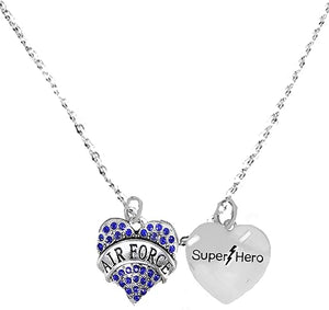 I Love My Airman, She is A, Super Hero, Sterling Silver Solid .925 Sterling, Not Plated Or Coated.18 Inch Necklace.Charm Nickel, Lead, Cadmium Free