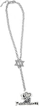 Jewish Policeman, I Love My Policeman Crystal Heart, Through A Crystal Star Of David, Necklace Hypoallergenic, Safe-Nickel, Lead, And Cadmium Free