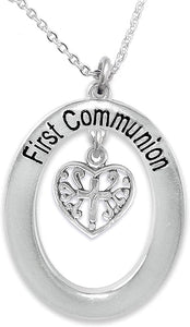 First Communion Adjustable Necklace, What A Wonderful Gift. Gift Ready Comes In A Black Velvet Bag. 12 Inches With 3 Inch Extender, Hypoallergenic, Safe-Nickel, Lead & Cadmium Free