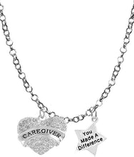 Caregiver, RN, Nurse, You Made A Difference, Adjustable Charm Necklace, Hypoallergenic, Safe-Nickel, Lead, Free