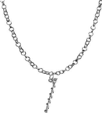 Baton, Majorette Necklace, Adjustable 14-21 Inch Rolo Chain Necklace, Nickel, Lead, And Cadmium Free-Hypoallergenic