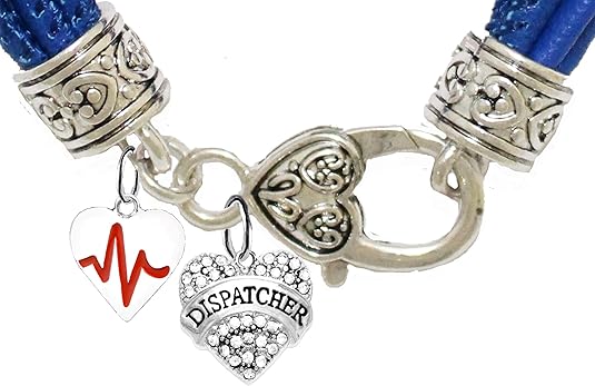 Dispatcher Genuine Crystal Heart, Beating Heart, On A Blue Leather 