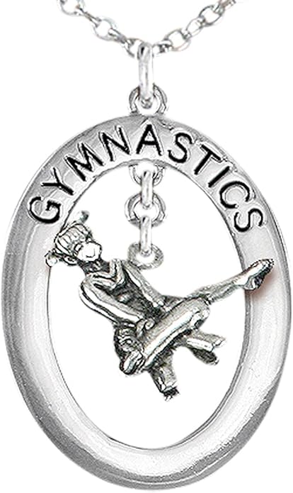 Gymnast On Pommel Horse Necklace, Adjustable, Hypoallergenic, Nickel, Lead & Cadmium Free!