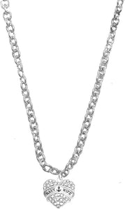 Creative Charm Factory™ Crystal Navy Wife Necklace, STERLING SILVER Solid .925 Sterling, Not Plated Or Coated.18 Inch Necklace Chain, Nickel, Lead, And Cadmium Free