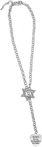 Jewish My Mom, My Joy, My Sunshine, My Heart, On A Heart, Through A Crystal Star Of David, Necklace Hypoallergenic, Safe-Nickel, Lead, And Cadmium Free