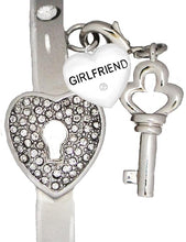 Girlfriend, "The Key To My Heart Cuff Crystal Bracelet, "It Really Locks!" Hypoallergenic, Safe-Nickel, Lead, Free