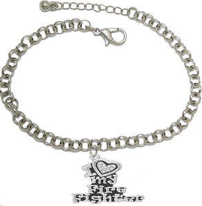 Firefighter, I Love My Firefighter, Genuine Crystal, Adjustable Bracelet, Hypoallergenic, Safe-Nickel, Lead, Free