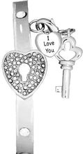 Message Bracelet, I Love You, The Key to My Heart, It Really Locks! Hypoallergenic, Safe-Nickel, Lead, Free
