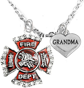 Firefighter, Grandma Adjustable Necklace, Hypoallergenic, Safe-Nickel, Lead, Cadmium Free