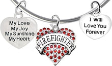 Firefighter, My Love, My Joy, My Sunshine, I Will Love You Forever Bracelet, Hypoallergenic, Safe-Nickel, Lead, Free