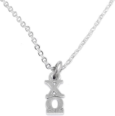 Chi Omega, Sterling Silver 18 Inch Necklace Chain, Solid .925 Sterling, Not Plated Or Coated, Hypoallergenic-Safe Nickel, Lead, Cadmium Free Charm