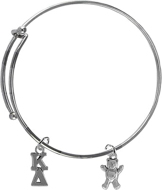 Kappa Delta, And Teddy Bear, Licensed Sorority Jewelry Manufacturer, Adjustable Miracle Wire Bracelet, Hypoallergenic Safe- No Nickel, No Lead, And No Poisonous Cadmium