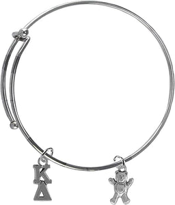 Kappa Delta, And Teddy Bear, Licensed Sorority Jewelry Manufacturer, Adjustable Miracle Wire Bracelet, Hypoallergenic Safe- No Nickel, No Lead, And No Poisonous Cadmium