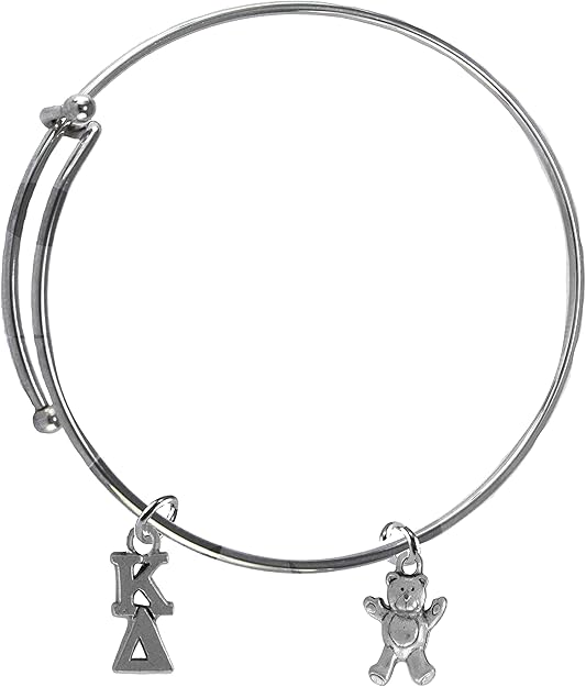 Kappa Delta, And Teddy Bear, Licensed Sorority Jewelry Manufacturer, Adjustable Miracle Wire Bracelet, Hypoallergenic Safe- No Nickel, No Lead, And No Poisonous Cadmium