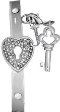 It Really Locks!, The Key to My Heart, Initial J, Cuff Crystal Bracelet, Hypoallergenic, Safe-Nickel, Lead, Free