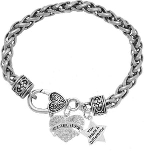 Caregiver, Nurse, RN, LPN, You Made A Difference, Bracelet, Hypoallergenic, Safe-Nickel, Lead, Free
