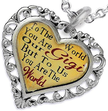 Gigi Heart Charm Necklace Hypoallergenic, Adjustable, Safe, Nickel, Lead & Cadmium Free!