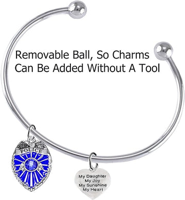 Policeman's, My Daughter, My Joy, My Sunshine, My Heart, Adjustable Bracelet, Hypoallergenic, Safe-Nickel Free, No Poisonous Lead Or Cadmium.