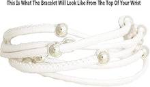 Black Genuine Crystal Cross, On A Genuine White Multi-Strand Leather Bracelet, Hypoallergenic, Safe-No Nickel, Lead, Or Poisonous Cadmium in Bracelet