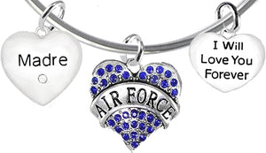 Air Force Granddaughter, I Will Love You Forever, Hypoallergenic, Safe-Nickel Free, No Poisonous Lead Or Cadmium