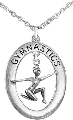 Gymnast On Floor Posed Necklace, Adjustable, Hypoallergenic, Nickel, Lead & Cadmium Free