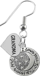 I Love You To The Moon And Back, Grandma Earring Hypoallergenic, Safe-Nickel, Lead &Cadmium Free