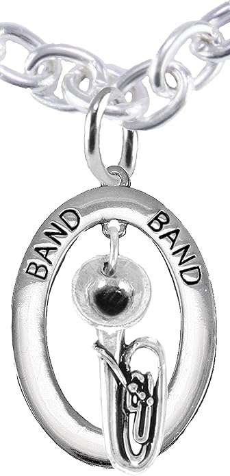 Band Tuba Player Hypoallergenic Adjustable Necklace, Safe-Nickel, Lead Free