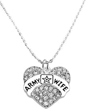 Crystal Army Wife 18 Inch Necklace, STERLING SILVER Solid .925 Sterling, Not Plated Or Coated Chain,Hypoallergenic-Safe,Nickel,Lead,And Cadmium Free Charm