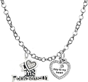 Policeman's, I Love My Policeman, My Love, My Joy, My Sunshine, Adjustable Rolo Chain Necklace, Hypoallergenic, Safe-Nickel, Lead, Poisonous Cadmium Free. FREE SHIPPING!