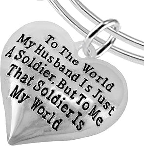 Army Wife, My Husband is My World, Hypoallergenic, Safe-Nickel, Lead, Cadmium Free