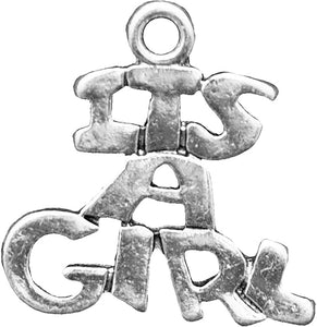 Creative It's A Girl Charm, Nickel, Lead, Cadmium Free
