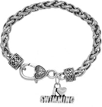 I Love Swimming Bracelet, Hypoallergenic, Safe-Nickel Free, No Poisonous Lead Or Cadmium